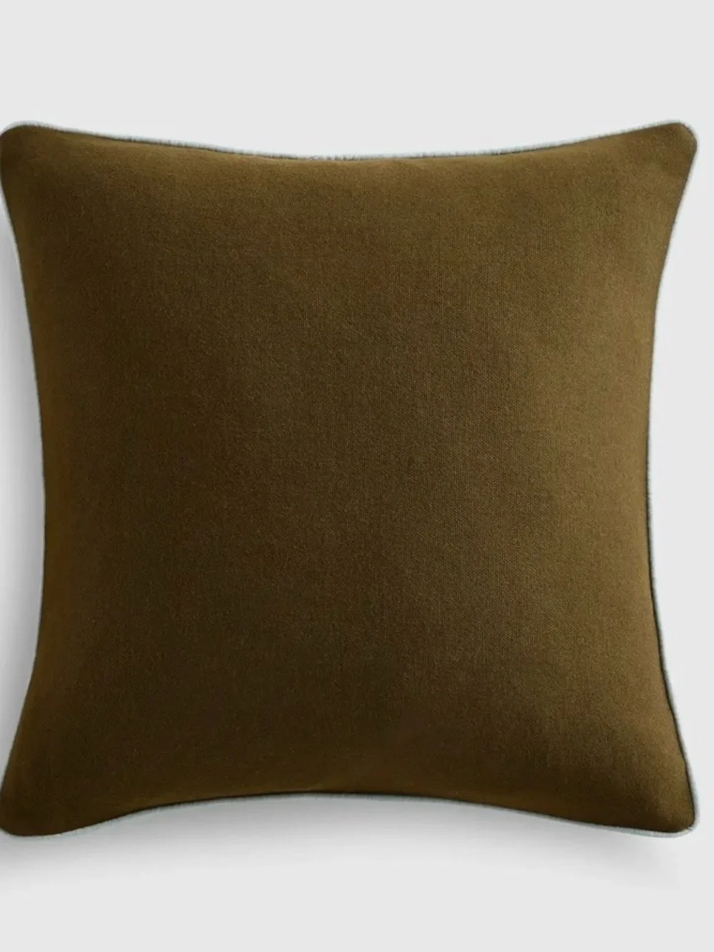 NWT Quince Contrast Piped Wool Pillow Cover, 20 X 20 (Olive/Lt Blue)